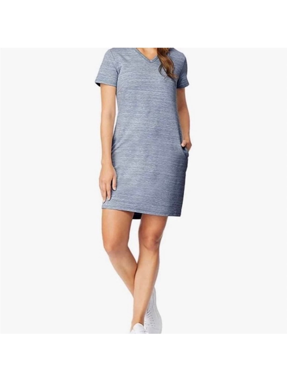 32 Degrees Heathered Light Blue V-Neck Tee